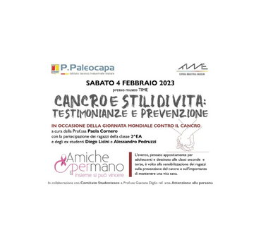 Locandina – CANCRO E STILI DI VITA: TESTIMONIANZE E PREVENZIONE